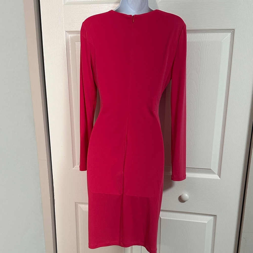 Calvin Klein Vibrant Pink Long Sleeve Dress - Picture 3 of 3